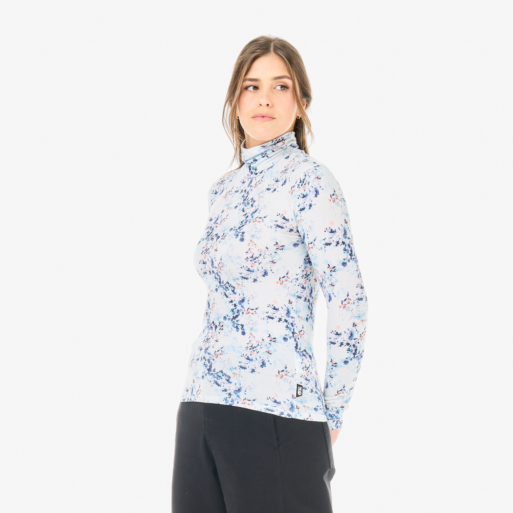 SKIMY PRINTED COL TEE