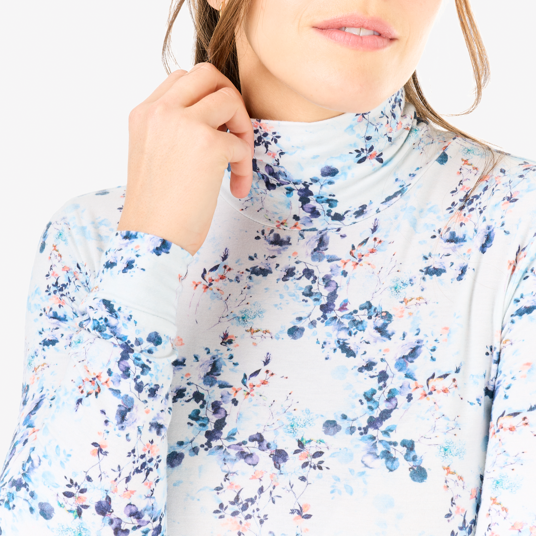 SKIMY PRINTED COL TEE