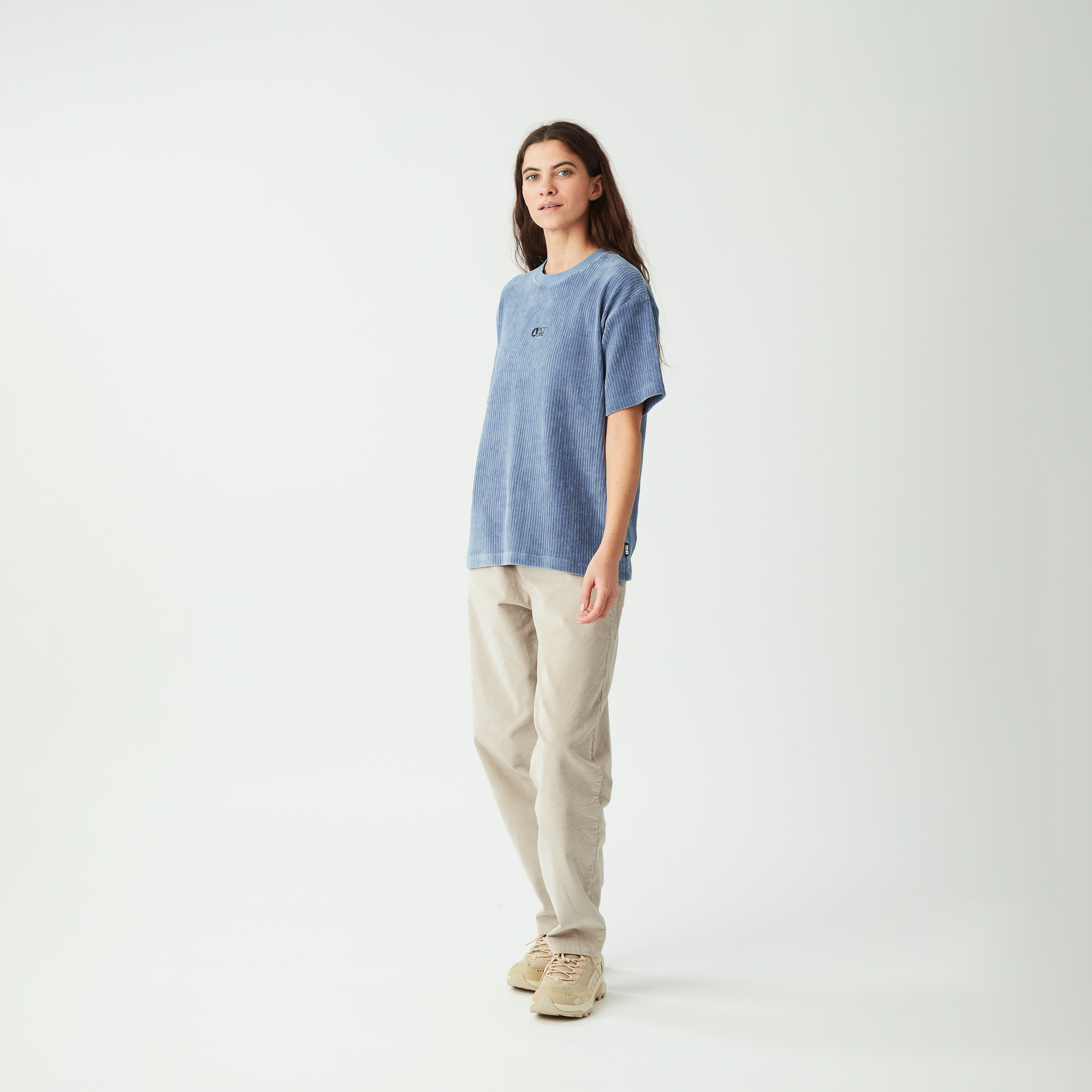 LAIKKO VELOURS TEE __color:Stonewash#15