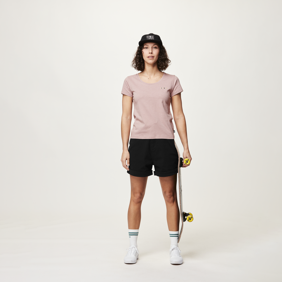 BASEMENT REV TEE __color:Woodrose#20