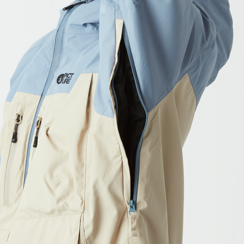 Waterproof pit zips underarm