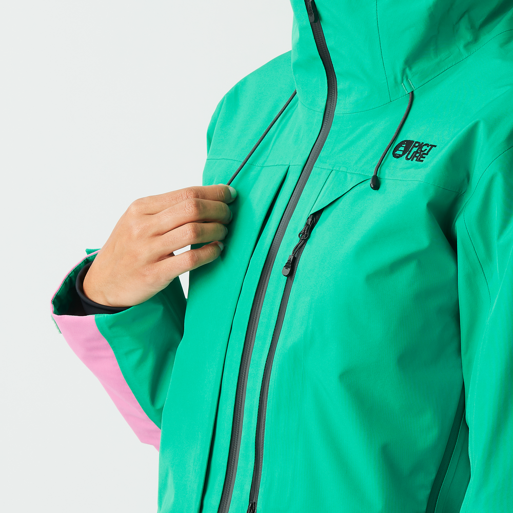 Chest pocket with zip under flap