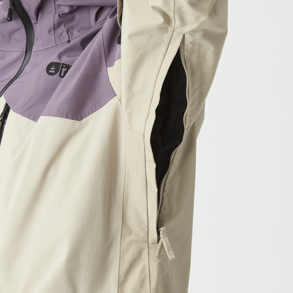 Waterproof pit zips underarm