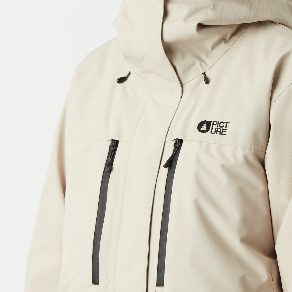 Chest pocket with zip under flap
